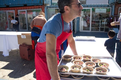 So here is Chef Christophe Dufau, after his own bacchanal of dancing, plating nifty food.