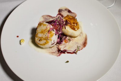 But they yielded plates like this course by Alexander Couillon of Nourmentier France. His thing is seafood, so giant scallops were of course his main course, with salmon roe and lots of tasty bits and pieces I can’t really read from my notes.