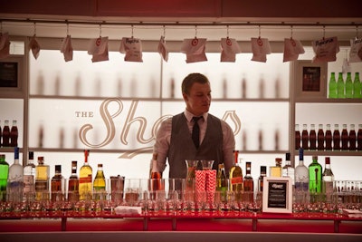 At the bar, guests could order a drink or grab a bag of flavored popcorn that hung from clips overhead.
