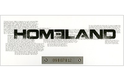 The print invitation for the premiere combined Homeland's graphics on a oversize thick card with a metal plate that bore the event date.