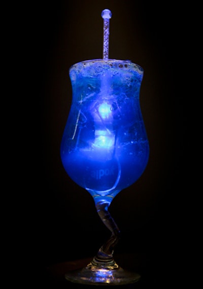 Blue Moon Fish Company has added a slew of new items to their catering menu this fall, including signature cocktail the Blue Moon Voodoo. The drink is made with Russian vodka, blue curaçao, lemon juice, and a glowing cocktail stirrer.