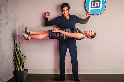 When flipped to the right, the photo booth's resulting image made it look like guests were floating in midair.