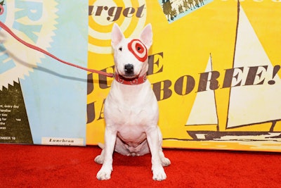 Bullseye, Target's canine mascot, turned out for the retailer's 50th anniversary in October and proved one of the night's biggest attractions. The well-trained pooch sat patiently on a pedestal as guests posed for pictures with her.