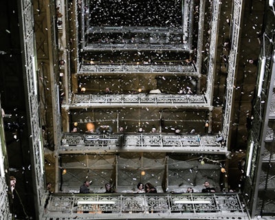 At the end of the evening's finale performance, silver confetti showered down the venue's central atrium.