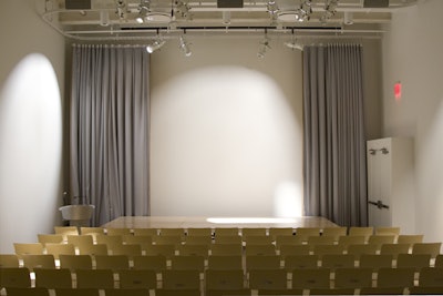 Theater view at the stage — stage can be removed or rearranged
