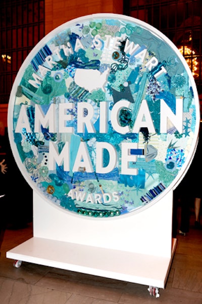 A freestanding sign that stood at the entrance to Vanderbilt Hall echoed the brand imagery for the inaugural fair, with the blue-hued collage of materials designed as a nod to the artists, artisans, and entrepreneurs involved.