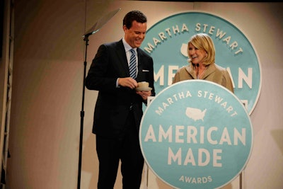 The award ceremony, which took place on a stage set up in Vanderbilt Hall, was hosted by Willie Geist of NBC's Today show and Martha Stewart, and honored 11 entrepreneurs for their innovation and creativity. Brian Howell of the Bee Man Candle Company won the Audience Choice award, which came with a $10,000 prize.