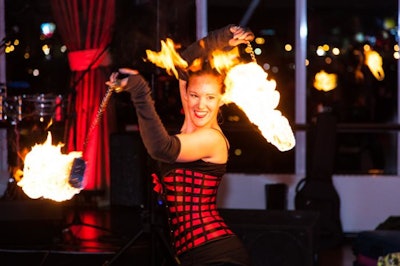 Fire dancers and fire breathers wowed guests with their acrobatic performances and daring feats.