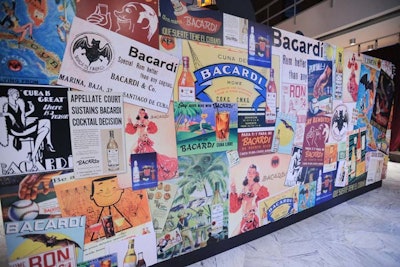 In January this year, Bacardi toasted its 150th anniversary with several events, including a party held at its headquarters in Miami. A 72-foot-long retrospective wall showcasing eight different illuminated Bacardi logos doubled as decor.