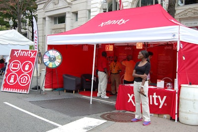 XFinity also had on-site games like a spinning wheel of prizes to draw attendees into their tent.