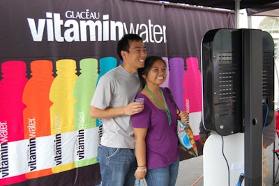 Among the beverage sponsors was VitaminWater, which provided a digital photo booth where guests could text message their pic to themselves.
