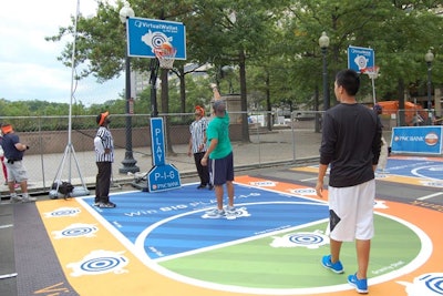 PNC Bank brought back its signature P.I.G. basketball game, a version of the classic kids game H.O.R.S.E., with two customized courts and bleachers for spectators.