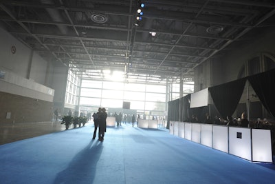 Bell's signature blue and white colors filled the entryway of the gala.