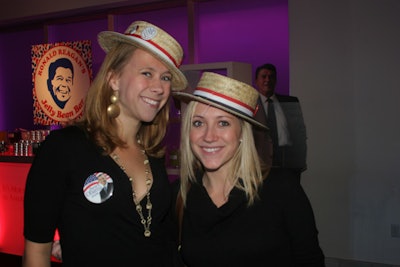 Invitations on hats and buttons can double as accessories for guests to wear at the event. The washingtonpost.com and Slate used straw hats as save-the-dates for their bash in 2008.