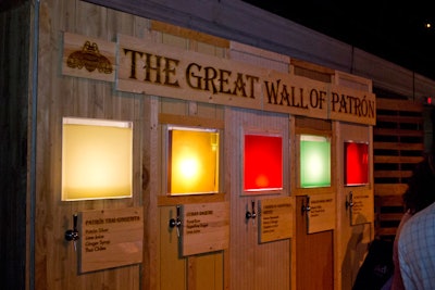 Sponsor Patrón erected the 'Great Wall of Patrón' that offered five different cocktails for attendees to sample.