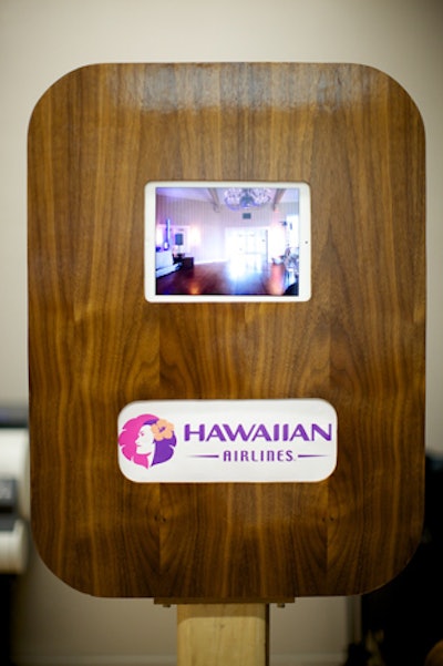 Branding on back of our booth for Hawaiian Airlines