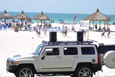 Hummer H3 Xtreme, beach event, clothing company corporate event