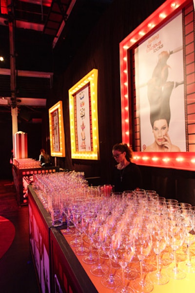 The Target fall style branding was showcased as giant five- by six-foot movie posters surrounded by frames of glowing marquee lights, hung on the walls.