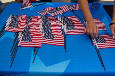 Mini flags give guests at viewing parties something to wave as well as take home.