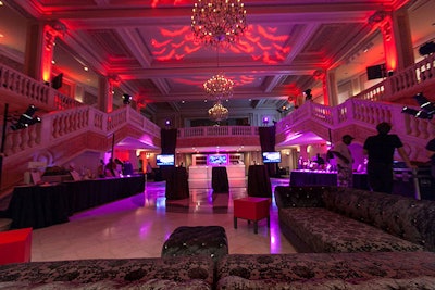 Digital Lightning washed the venue in shades of red lighting with gobos of bats on the ceiling.