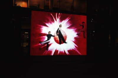 'Planes' in zone C had dancers performing against a vertical video wall.