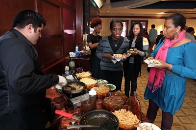 Guests could design their own lunch at the stir-fry station.