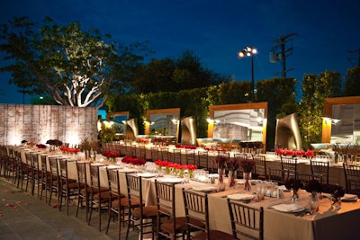 Two long tables got a chic and decidedly autumnal look for Target's alfresco event.