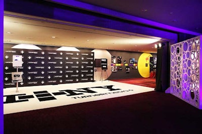 When the presentation finished, guests moved from the theater to the Allen Room. Outside the after-party space, a step-and-repeat and carpet marked with the Turner Media Plus logo encouraged guests to pose for pics. A photo booth on one side snapped more shots, which were projected onto a screen in the Allen Room.