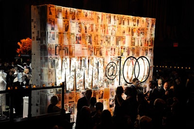 Hundreds of past issues formed an oversize wall that stood at the entrance to Women's Wear Daily's 100th anniversary party in 2010.