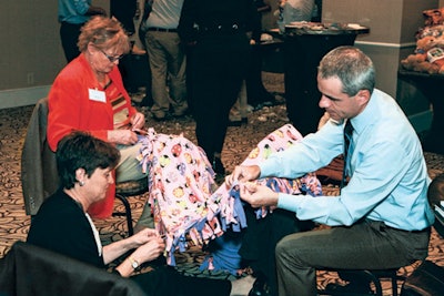 Orlando's Wildly Different has a new teambuilding activity that involves guests working together to stuff teddy bears and assemble no-sew blankets to give to kids in need. Wildly Different provides all materials, staff, and coordination with a local charity.
