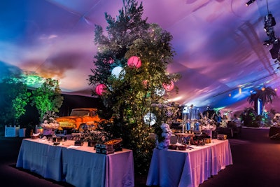 The pick-up truck from the movie stood sentry on one side of the party tent, behind a tree decked with lanterns.