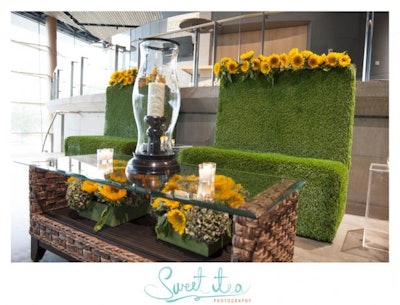 The final destination was the Happily Ever After room, inspired by the series' final scene. The space was furnished with AFR's new Grass collection, and accented by bright colors and sunflowers.