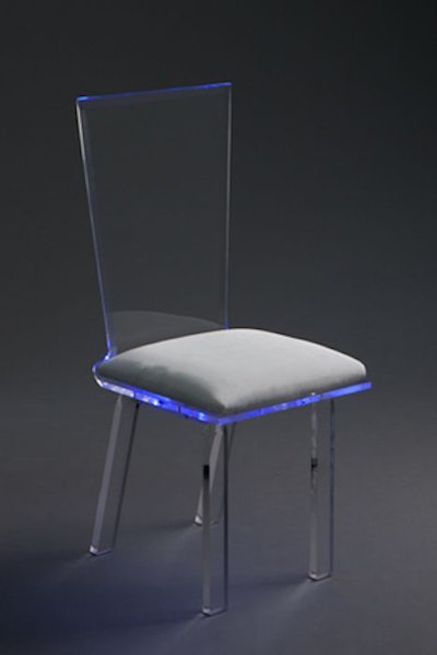 Crystal Flex Chairs with LED Lights: Available in several colors.