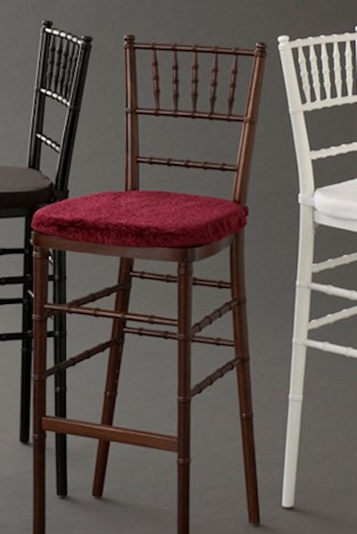 Chiavari Bar Stools and Chairs are available in several colors.