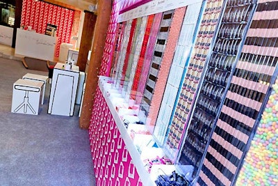 Beauty company Birchbox set up shop at Milk Studios in New York during Fashion Week, giving attendees the chance to curate their own boxes of beauty products, which were housed in candy dispensers.
