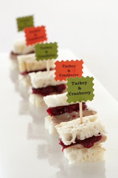 Mini turkey sandwiches with cranberry jam, by Boutique Bites Catering and Events in Chicago