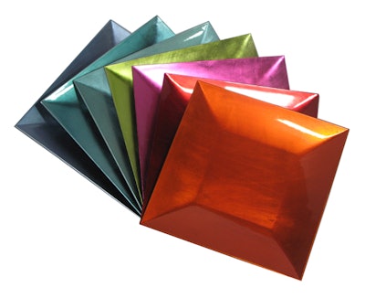 12' Faux Lacquer Chargers With Metallic Finish