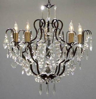 Wrought-Iron Chandelier With 5 Lights - 22'H x 21'D