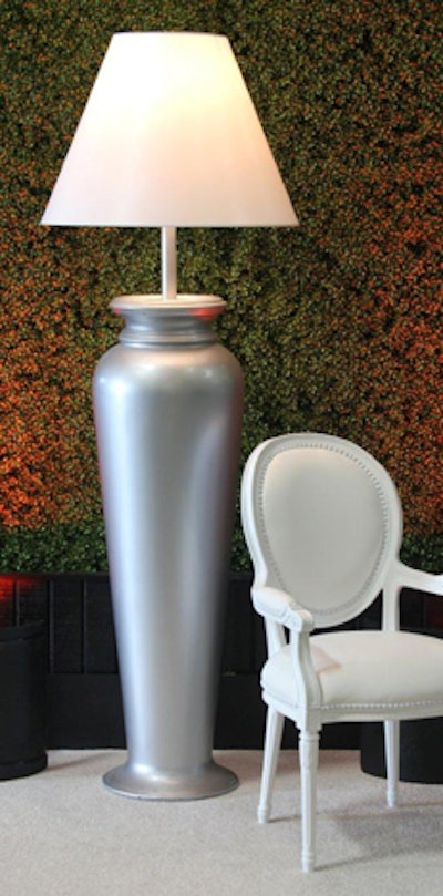7' Tall Floor Lamp - Silver Urn With Shade