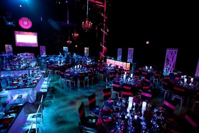 Six different spooky table designs were created for the gala.