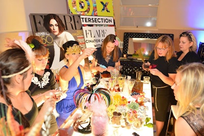 Flare sponsored a fascinator station, where guests made their own headpieces.