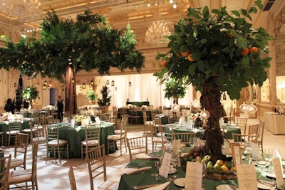 Sutra International Design used leafy branches to make centerpieces that resembled miniature trees for the Palm Beach Heart Ball in February.