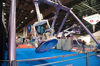 Italian company Moser’s Rides invited attendees to try its 30-foot-tall Freestyler swing ride. I.A.A.P.A. is an international association for the attractions and amusement park industry, and exhibitors represent nearly 100 different countries.