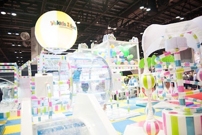 Japanese company BLD Oriental erected a 2,000-square-foot model of its colorful Yu Kids Island play system.