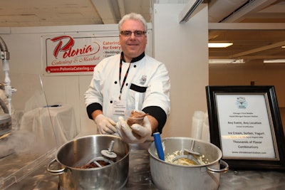 Polonia Catering and Market brought in a mobile nitrogen ice-cream bar. Staffers offered samples of regular, low-fat, soy, or organic treats.