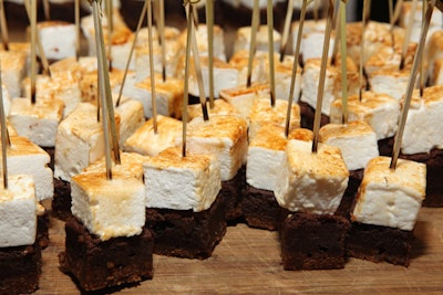 As an example of its passed event desserts, Zed451 offered in s'mores skewers topped with homemade marshmallows.