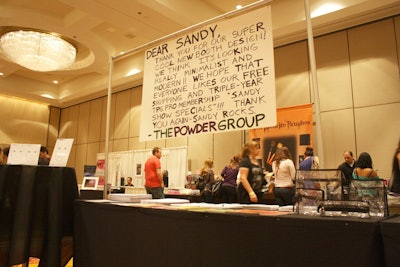 The Powder Group created a handwritten message to Hurricane Sandy.