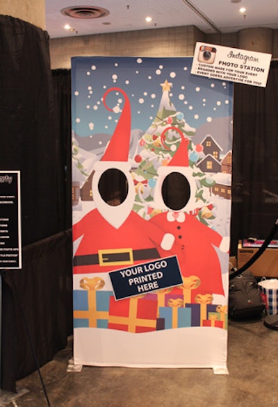 NYC Photo Party is offering a variety of holiday- and winter-themed photo station setups, complete with appropriate props. Among the options are the company’s recently introduced printed graphics with face cutouts that allow guests to place their faces into photo scenes, like a Mr. and Mrs. Claus cartoon (pictured). All photo station packages include instant photo printing, instant sharing via email, Facebook, and Twitter, and branded photo overlays. NYC Photo Party can create custom photo booth backdrops and step-and-repeats, too.