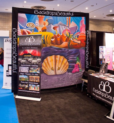 Backdrops Beautiful displayed high-quality hand-painted backdrops with different themes for special events.