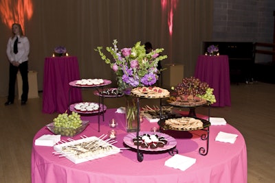 Dessert display at a springtime post-show reception